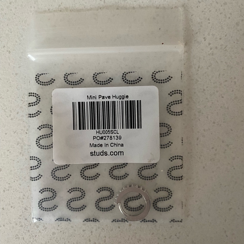 Studs Mini Pave Silver Hoop Earring